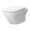 CERSANIT - Set B573 MATOWY BIAŁY - miska zawieszana  LARGA SQUARE CleanOn z deską SLIM WRAP duroplastowa antybakteryjna wolnoopadająca z funkcją łatwego wypinania  S701-609